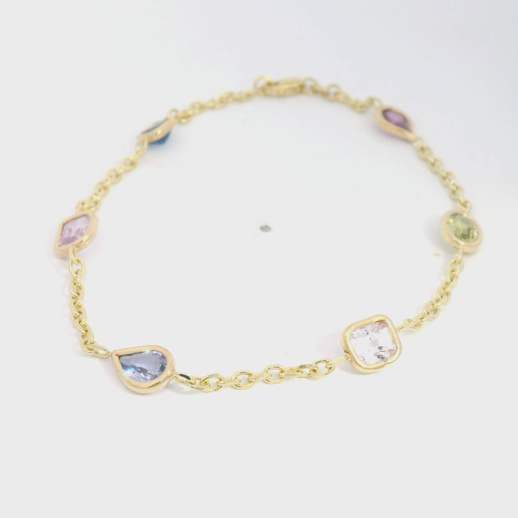 Mix color sapphire bracelet
