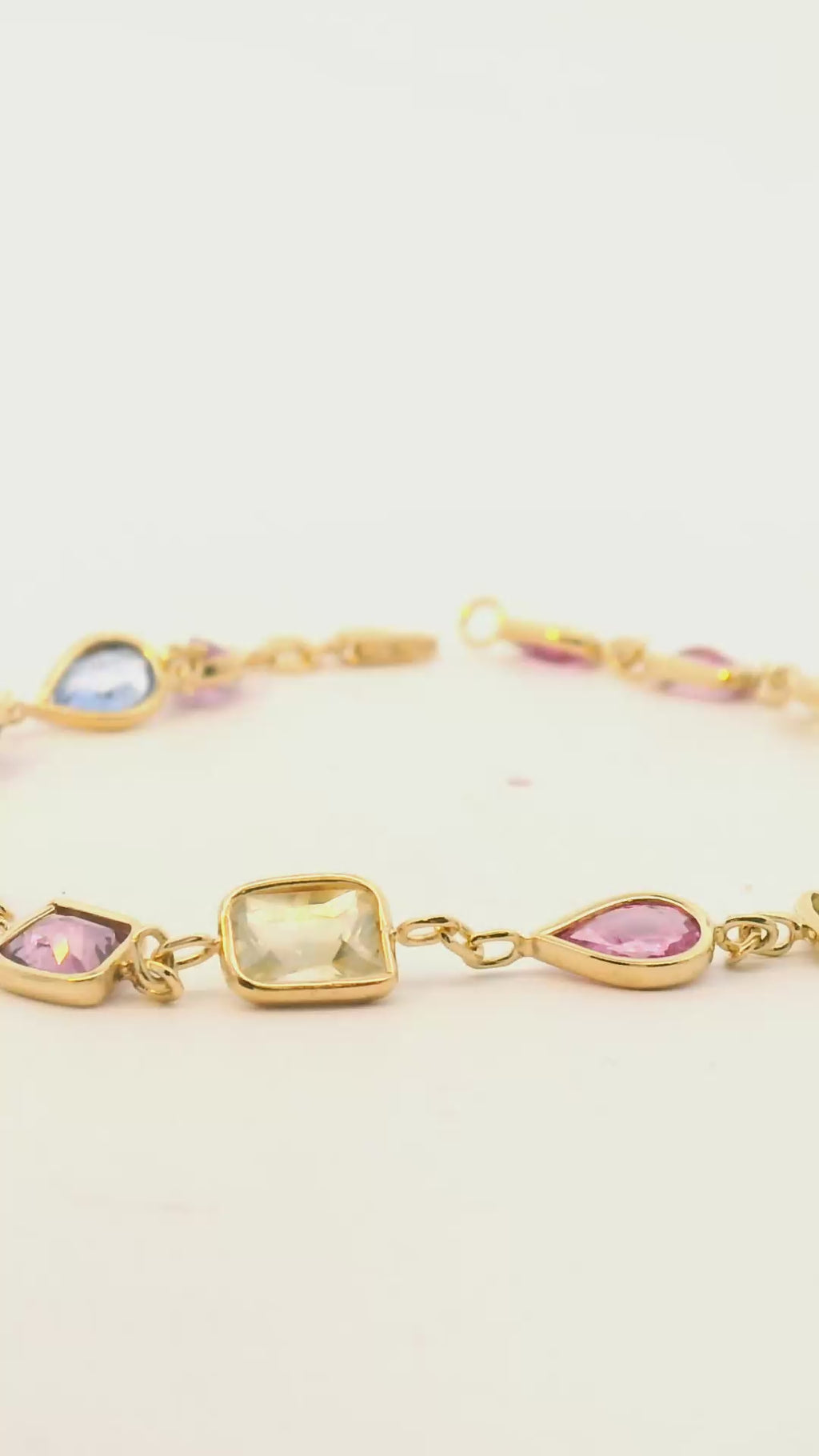Mix color sapphire bracelet- pinks
