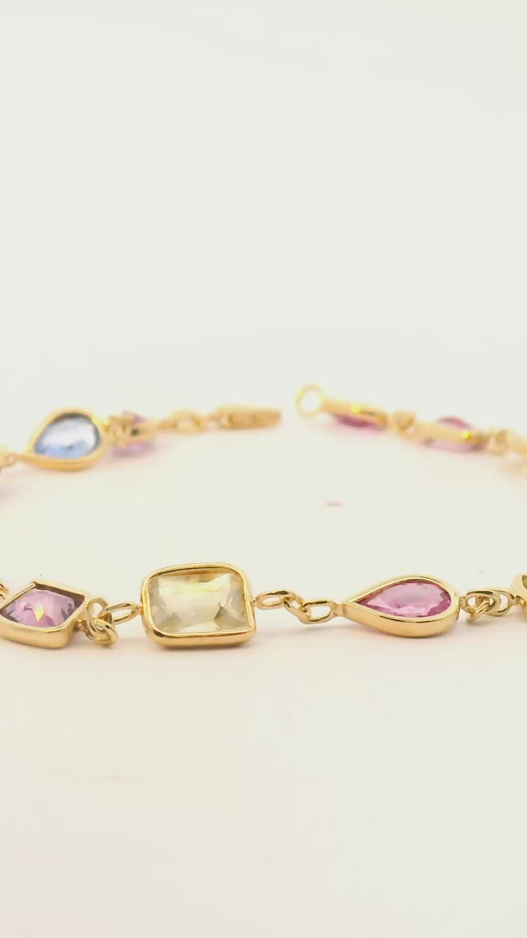 Mix color sapphire bracelet- pinks