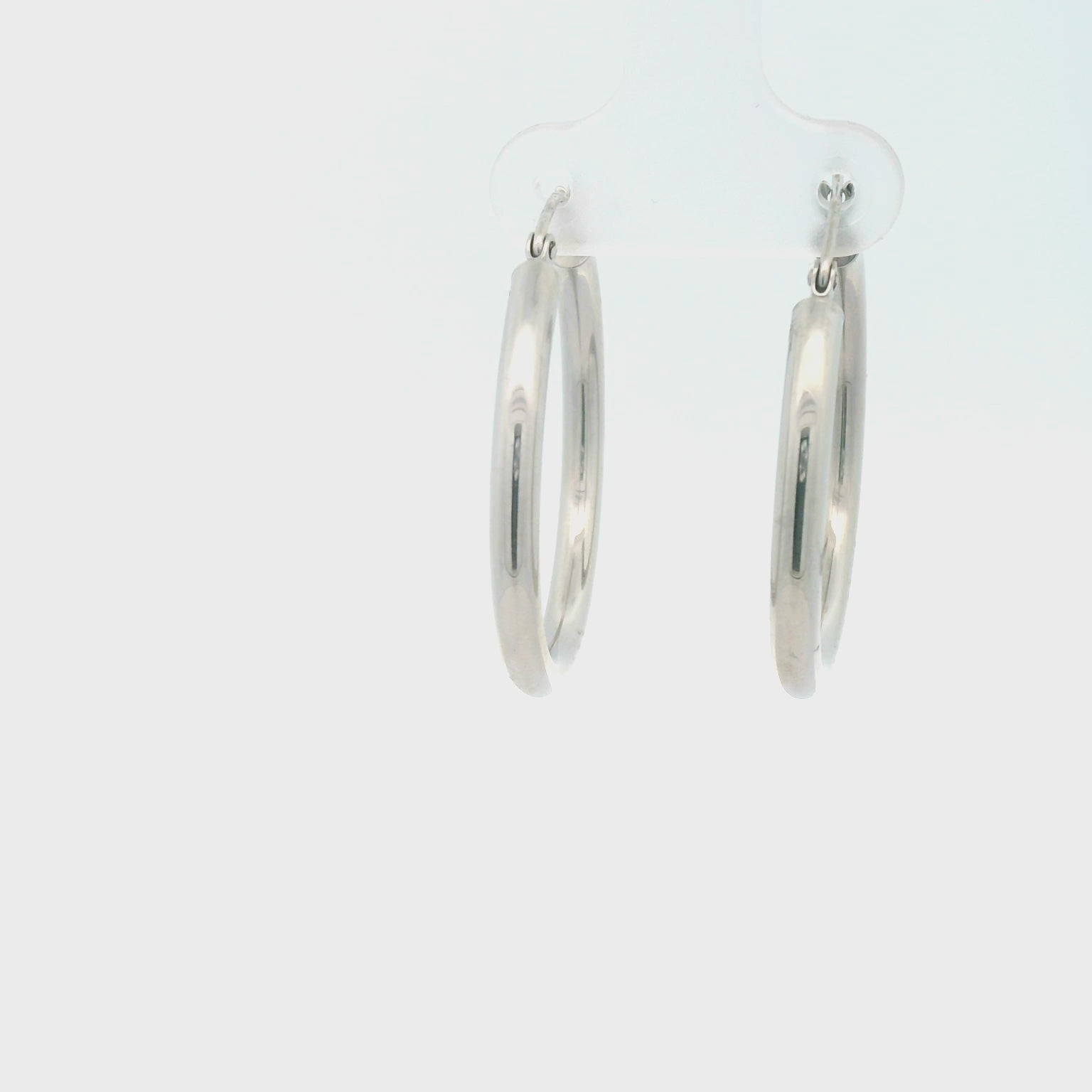 14K White Gold Hoop Earrings