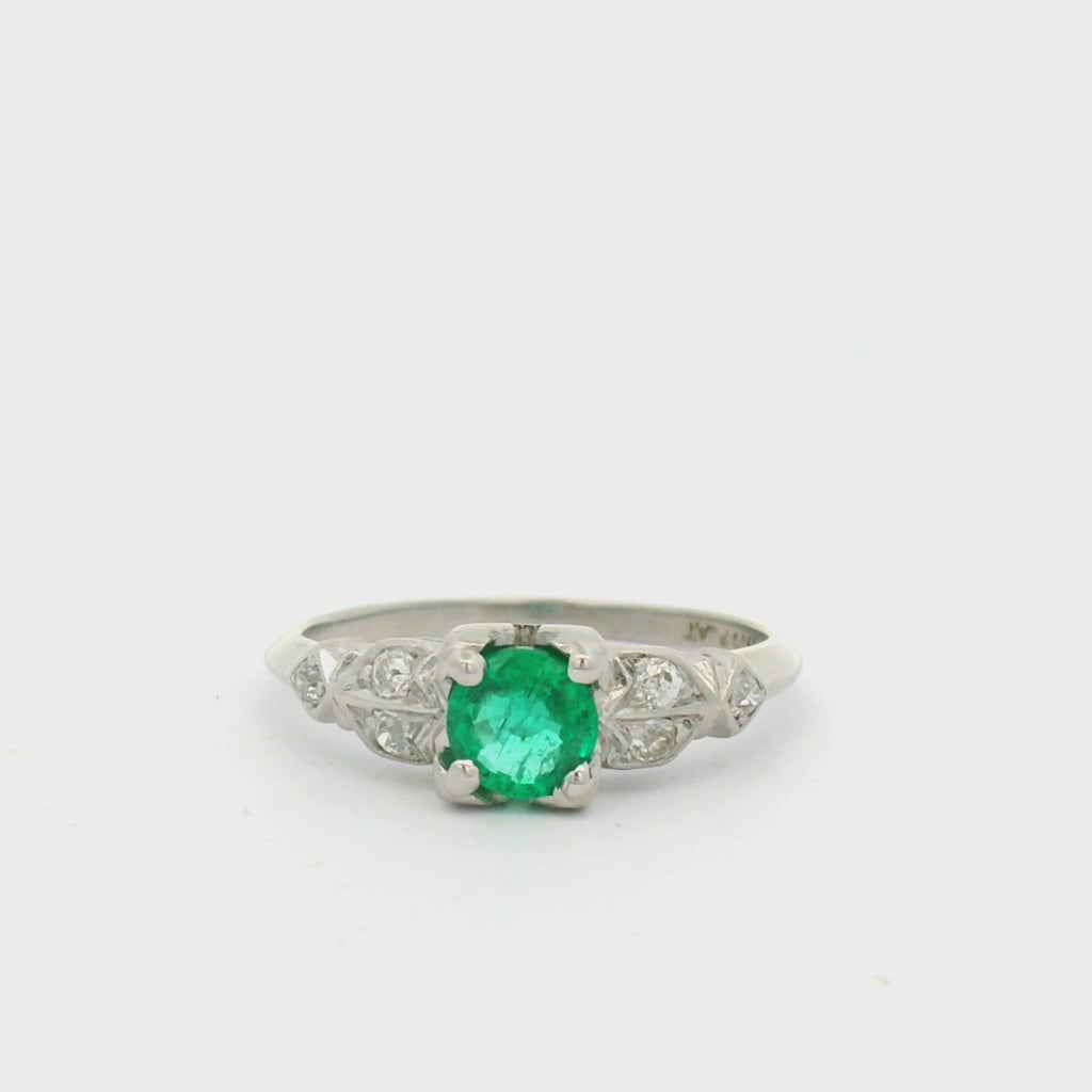 Vintage Emerald and diamond ring