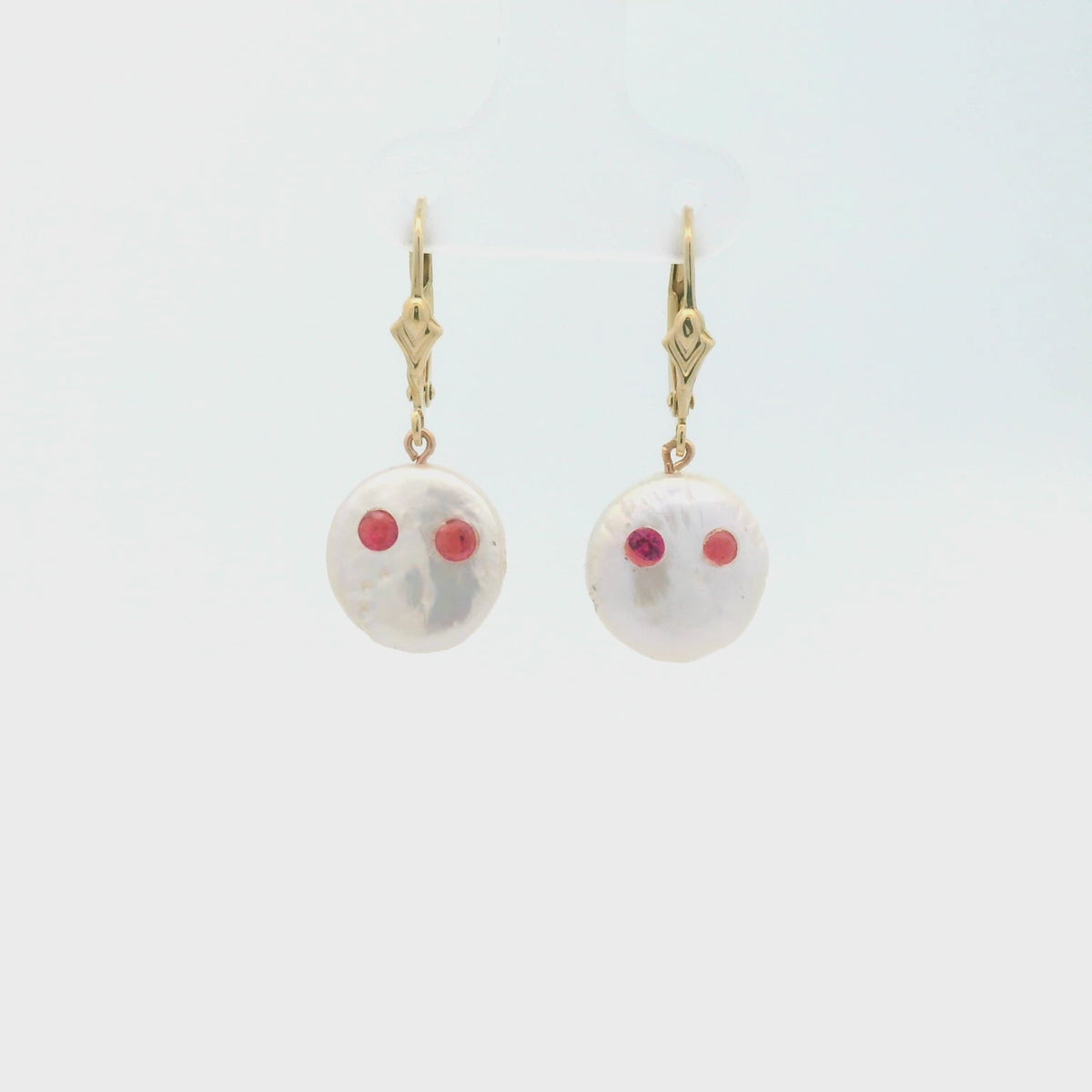 Ghost earrings, 14K solid gold baroque south sea pearl with diamond eyes