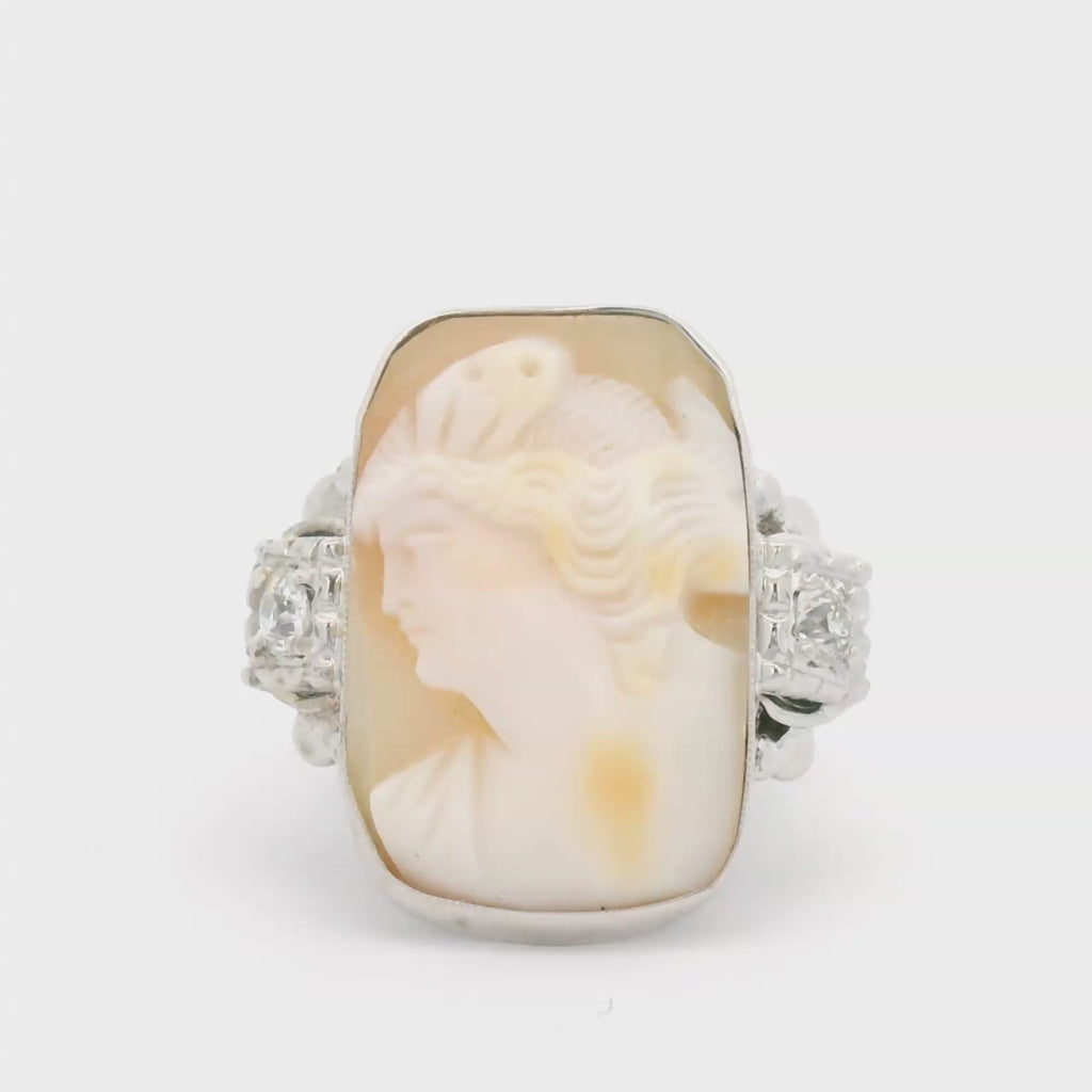 Vintage Cameo and diamond ring