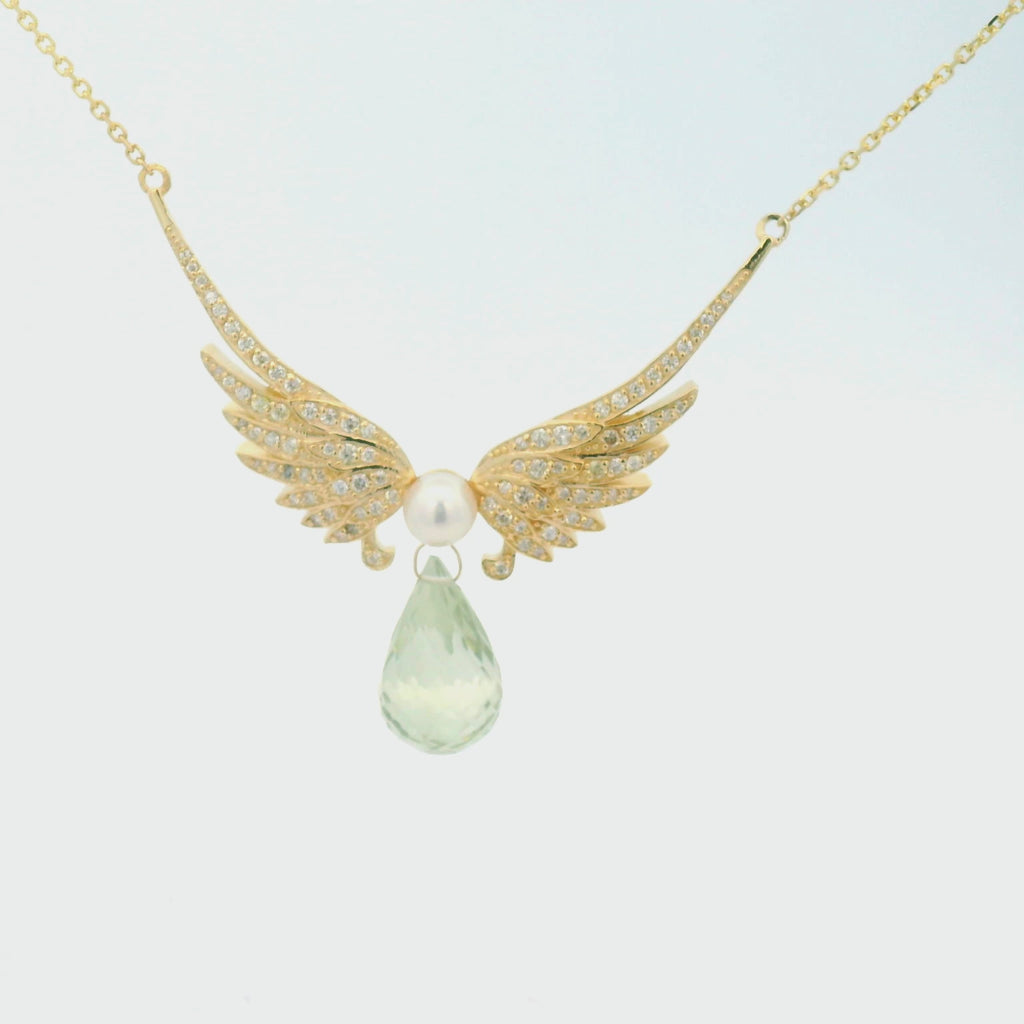The Guardian Necklace- Green amethyst and diamond necklace