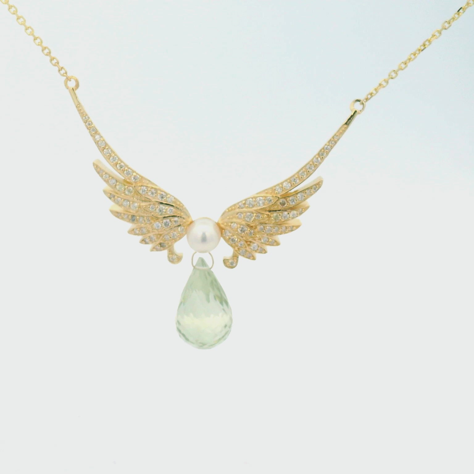 The Guardian Necklace- Green amethyst and diamond necklace
