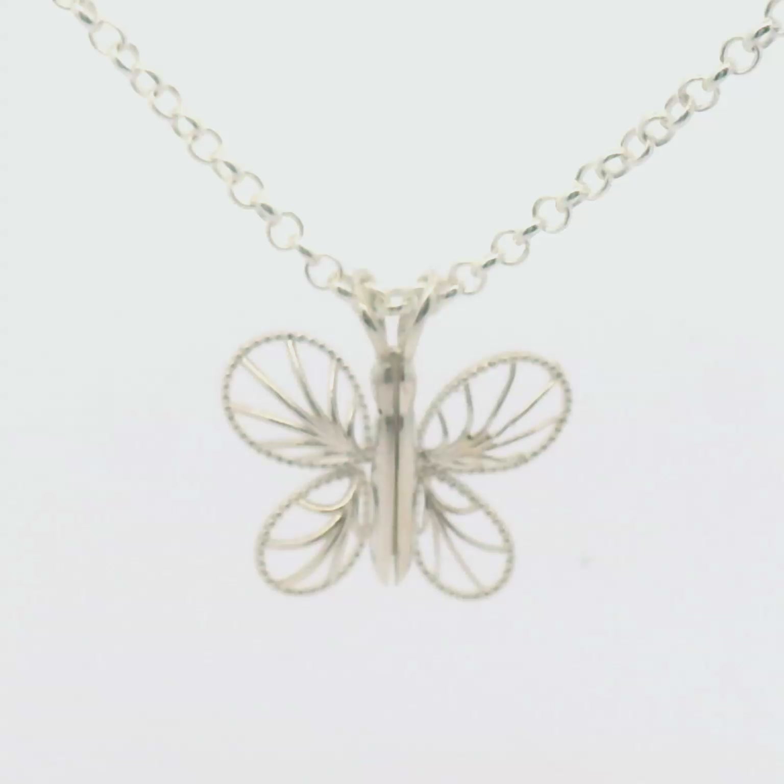 BFF Butterfly charm necklace- Sterling Silver