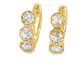 Rose cut Diamond Hoop Earrings in Yellow Gold