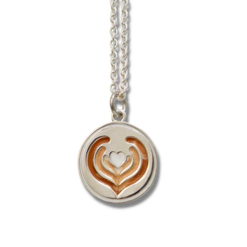 Latte Art enamel Sterling Silver necklace