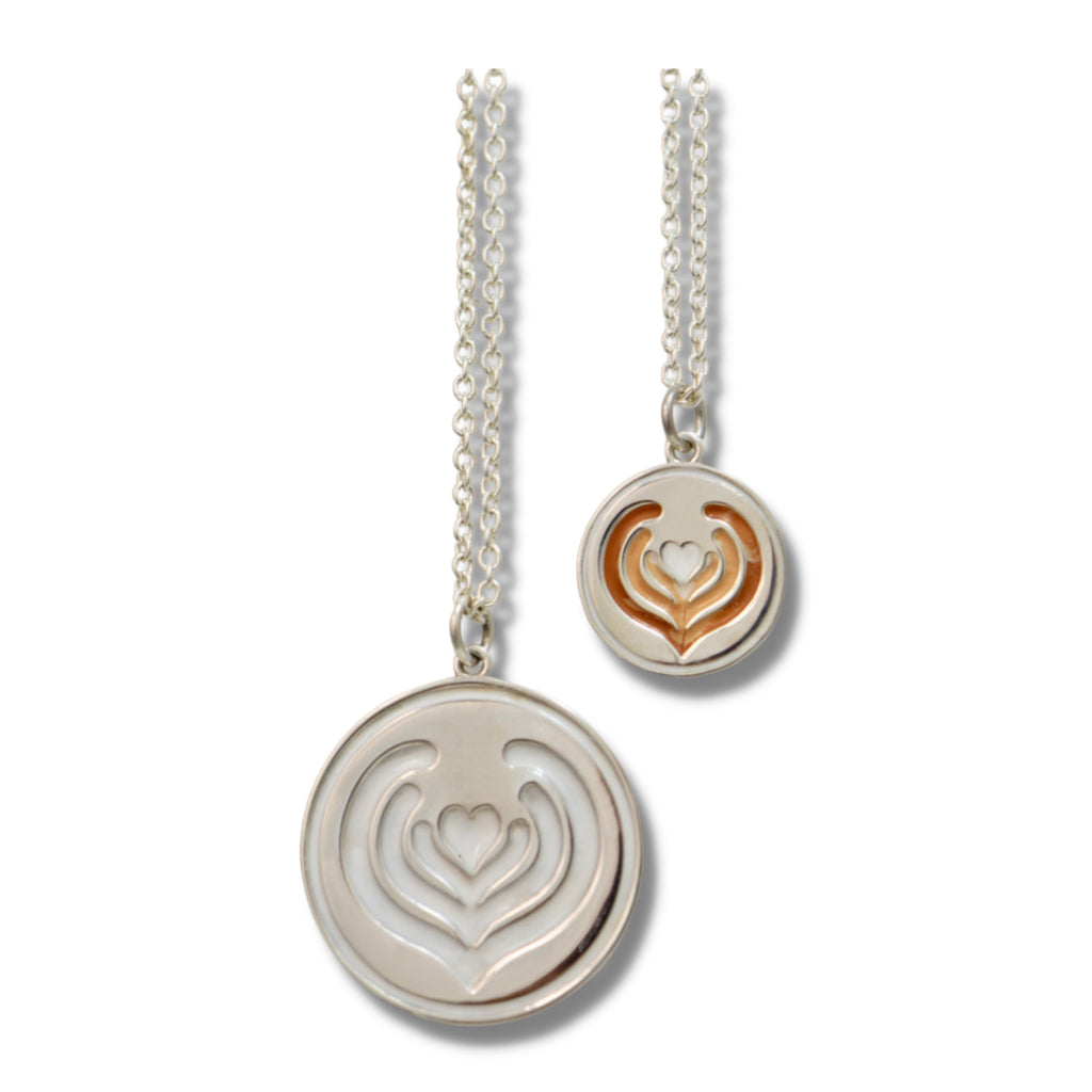 Latte Art enamel Sterling Silver necklace