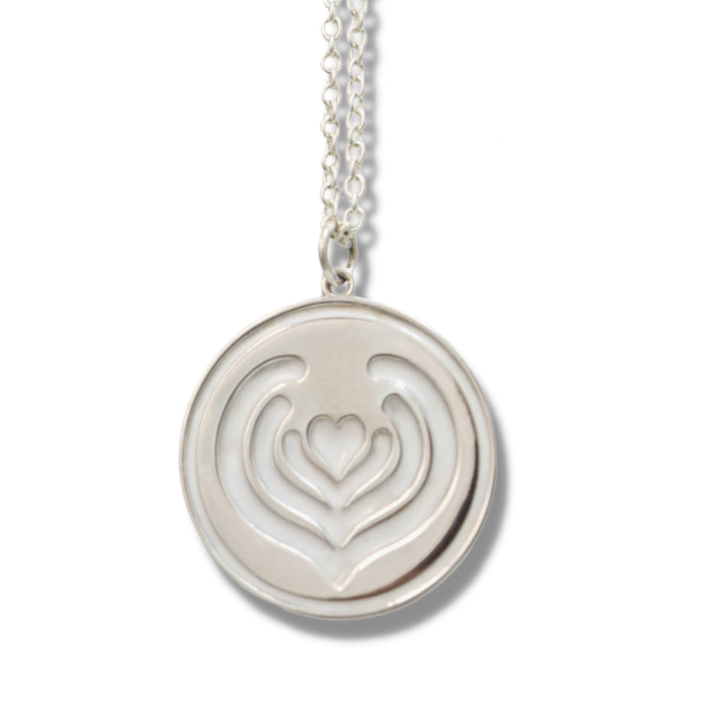 Latte Art enamel Sterling Silver necklace