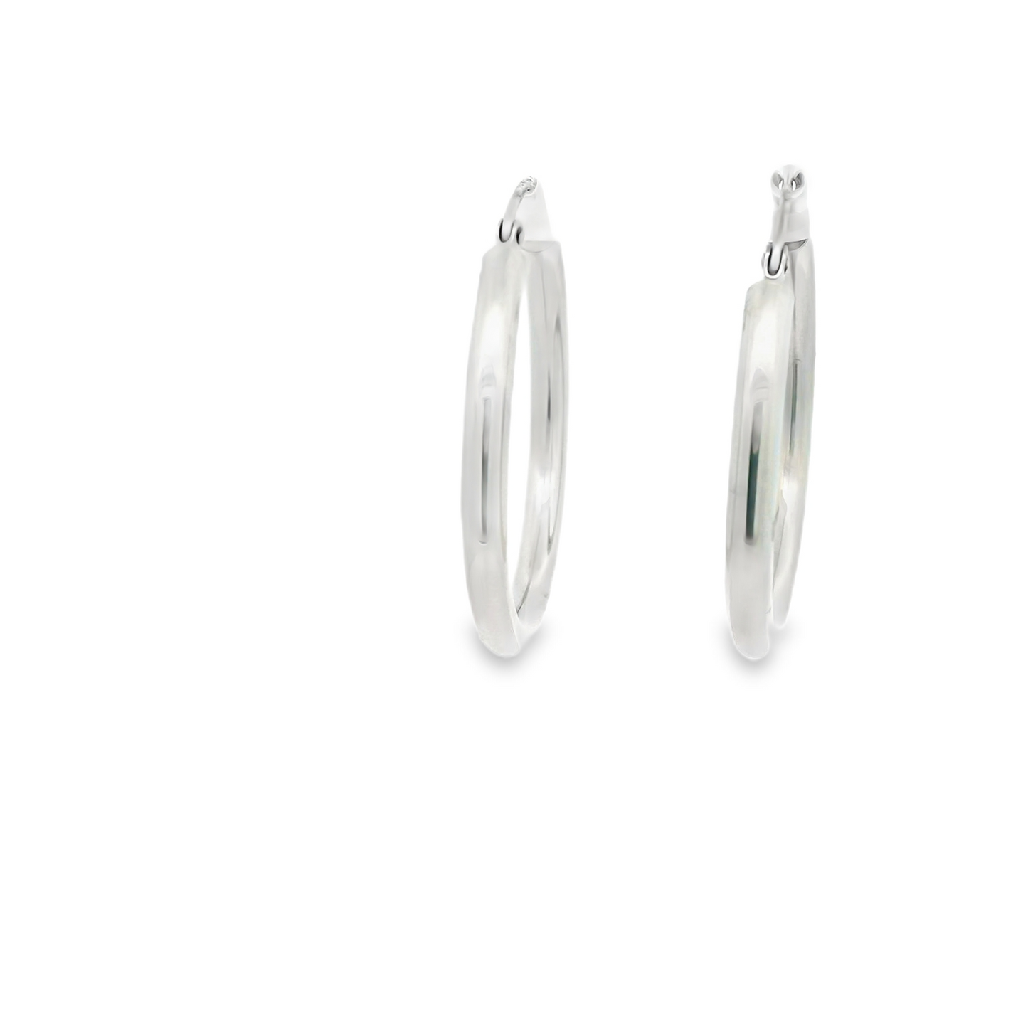 14K White Gold Hoop Earrings