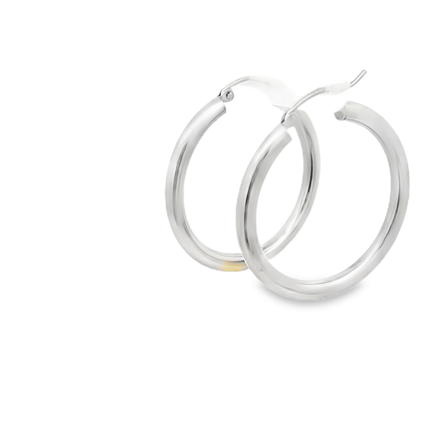 14K White Gold Hoop Earrings
