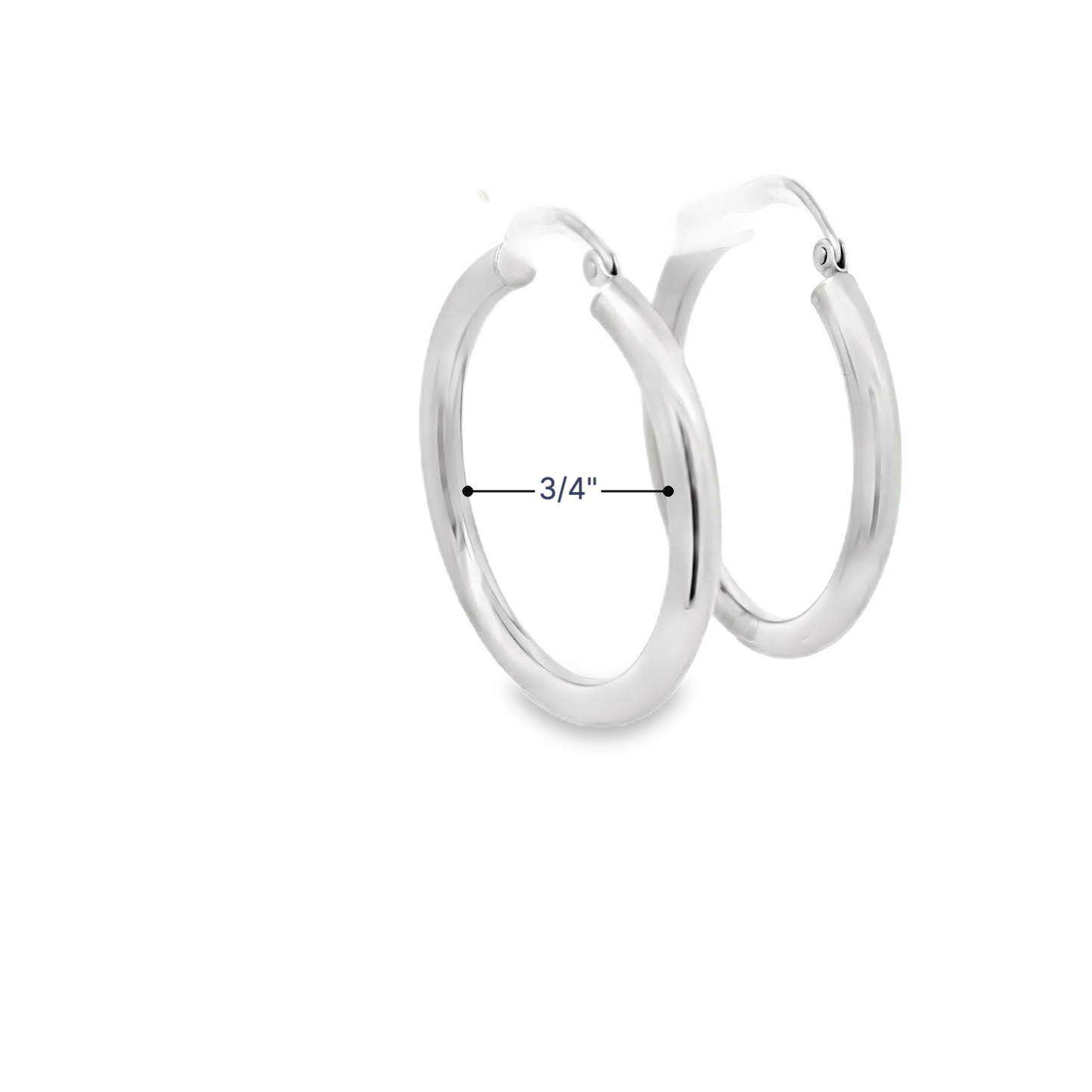 14K White Gold Hoop Earrings